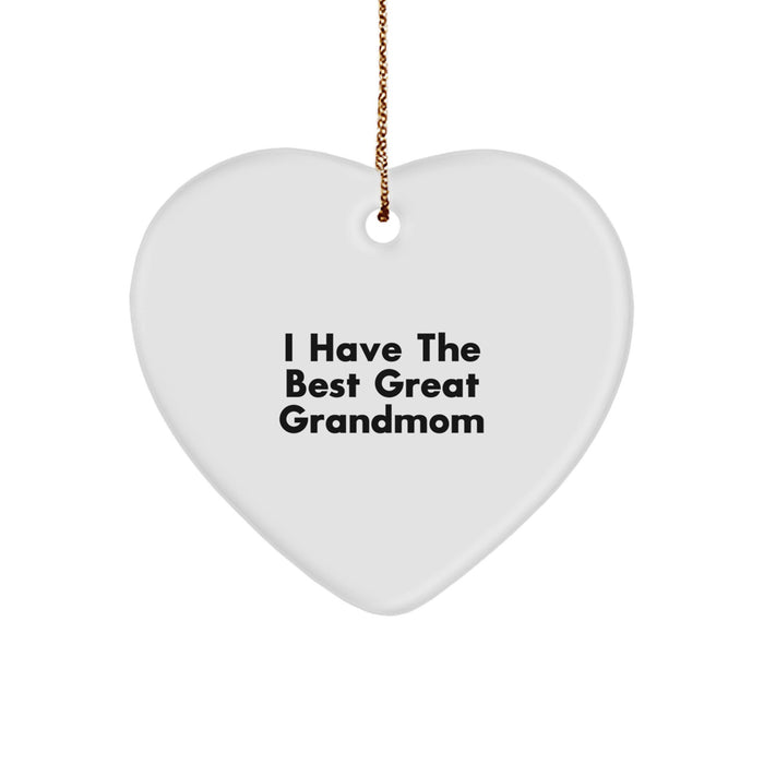'I Have The Best Grandmom' Heart Ornament, Gift from Family to Grandmom, Christmas Unique Gifts, Heart Shaped, Durable MDF Material, Sublimation Printing, Gifts for Grandmom - Image 1