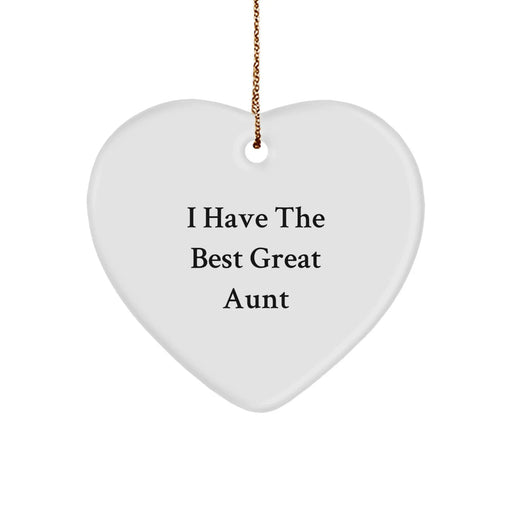 Funny Aunt Gifts from Men to Great Aunt for Christmas - 'I Have The Best Great Aunt' Heart Ornament, Aunt Heart Shaped Decor, Gifts for Aunt - Image 1
