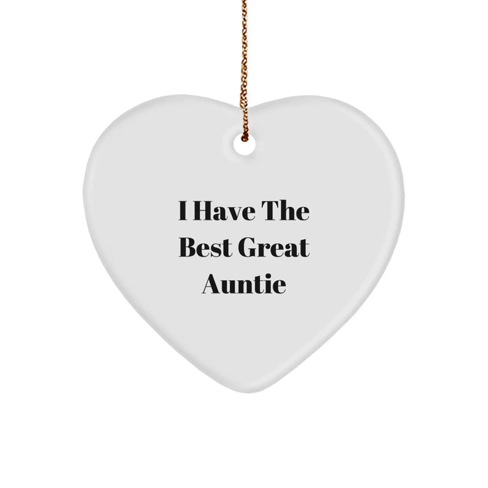 Funny Auntie Gifts from Family - I Have The Best Great Auntie Heart Ornament for Christmas - Image 1