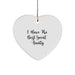 Funny Aunty Gifts from Men to Aunty - Heart Ornament with I Have The Best Great Aunty Quote, Christmas Unique Gifts, White Heart Shaped Decor - Image 1