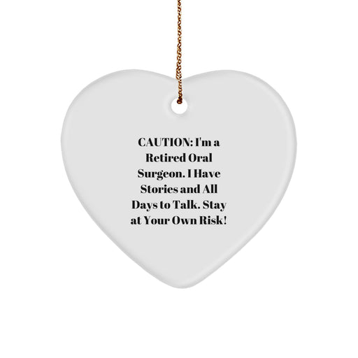 Funny Retired Oral Surgeon Gifts from Friends, Oral Surgeon Heart Ornament, Christmas Unique Gifts for Men - Image 1