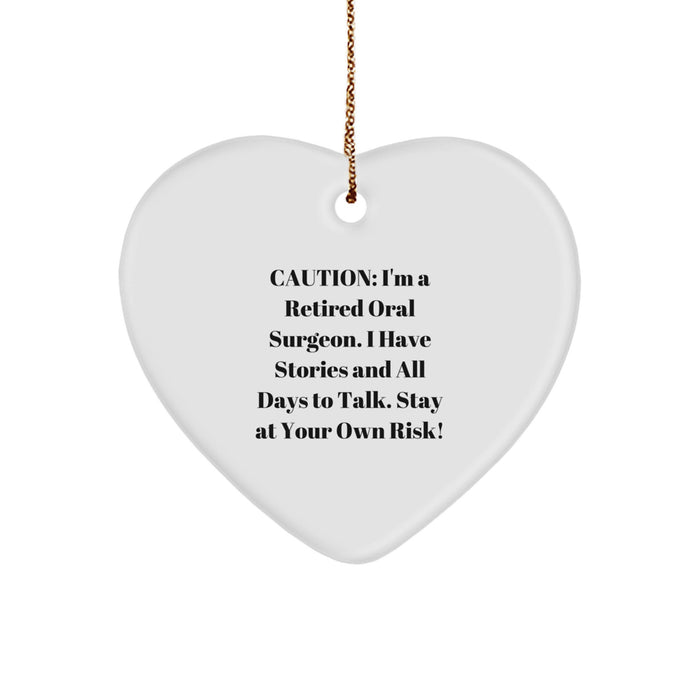 Funny Retired Oral Surgeon Gifts from Friends, Oral Surgeon Heart Ornament, Christmas Unique Gifts for Men - Image 1