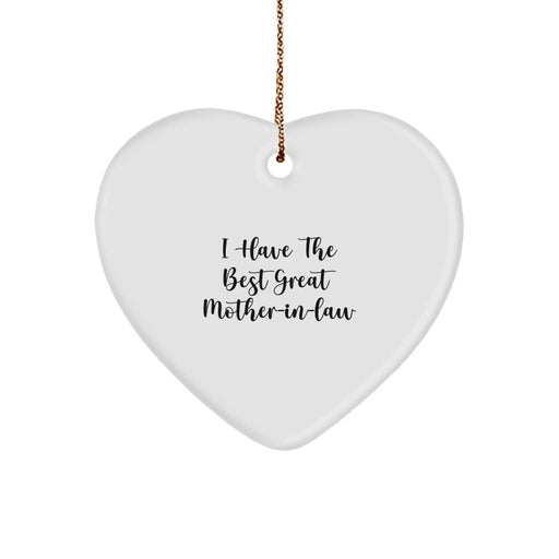 Funny Mom-in-law Gift, 'I Have The Best Great Mom-in-law' Heart Ornament for Christmas, Gifts from Family to Mom-in-law - Image 1