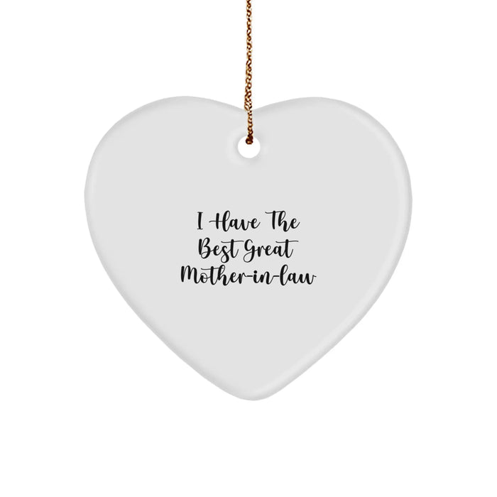 Funny Mom-in-law Gift, 'I Have The Best Great Mom-in-law' Heart Ornament for Christmas, Gifts from Family to Mom-in-law - Image 1