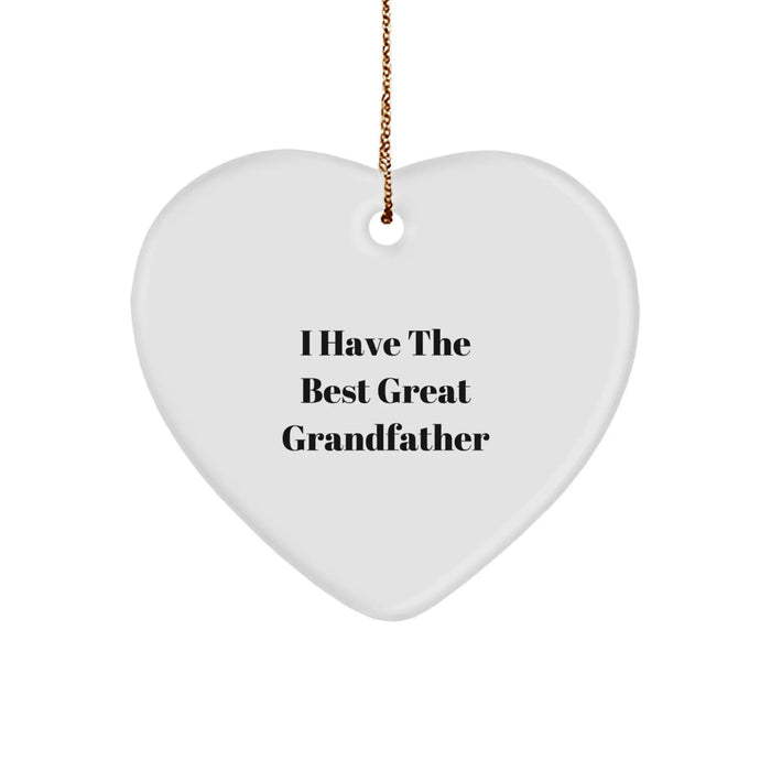 Funny Grandfather Heart Ornament Gifts from Family, 'I Have the Best Great Grandfather' for Christmas - Image 1