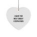 Funny Stepfather Gift, I Have The Best Great Stepfather, Heart Ornament, Perfect Christmas Unique Gifts from Family to Stepfather - Image 1