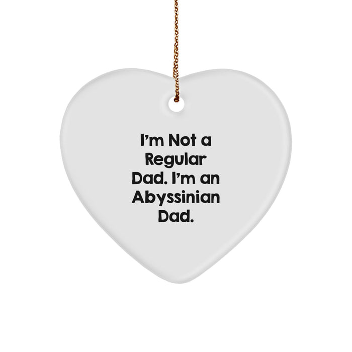 Abyssinian Cat Heart Ornament Funny Dad Gift, Christmas Unique Gifts for Men, Abyssinian Cat Lovers, Heart Shaped Gifts from Dad, Unique Christmas Unique Gifts for Abyssinian Cat Owners - Image 1