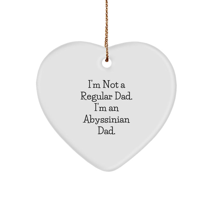 Abyssinian Cat Heart Ornament Funny Christmas Unique Gifts from Dad Gifts for Abyssinian Cat Lovers - Image 1