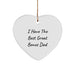 Funny Bonus Dad Gifts for Men - Christmas Unique Heart Ornament, 'I Have The Best Great Bonus Dad', Durable MDF Heart Shaped Decoration - Image 1