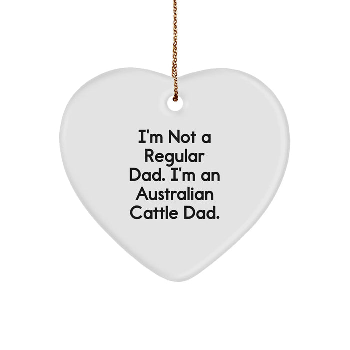 Funny Australian Cattle Dog Gifts from Dad for Australian Cattle Dog Lovers, Heart Ornament Christmas Unique Gifts - Image 1