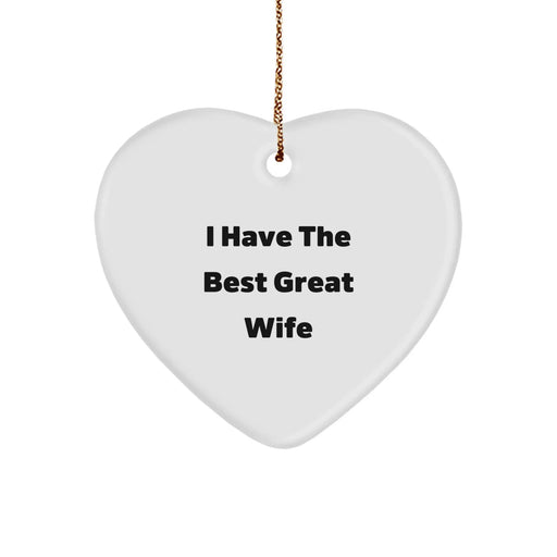 Funny Wife Heart Ornament Gifts from Men, Women, Friends, and Family for Christmas, Inspirational Love Quote - Image 1
