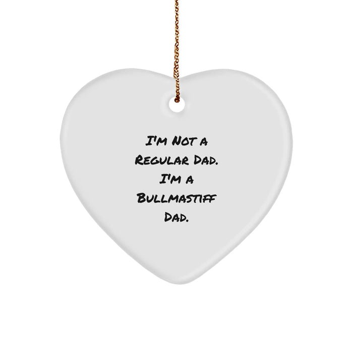 Bullmastiff Dog Dad Gifts from Men - Funny Heart Ornament for Christmas Unique Gifts - Image 1