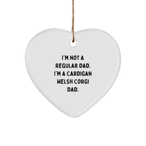 Funny Cardigan Welsh Corgi Dad Gifts for Men from Family, Cardigan Welsh Corgi Dog Heart Ornament for Christmas Unique Gifts - Image 1
