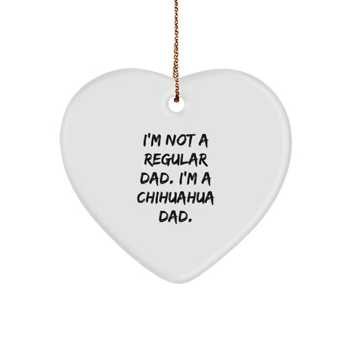 Funny Chihuahua Dad Heart Ornament Gifts from Family for Christmas Unique - Image 1