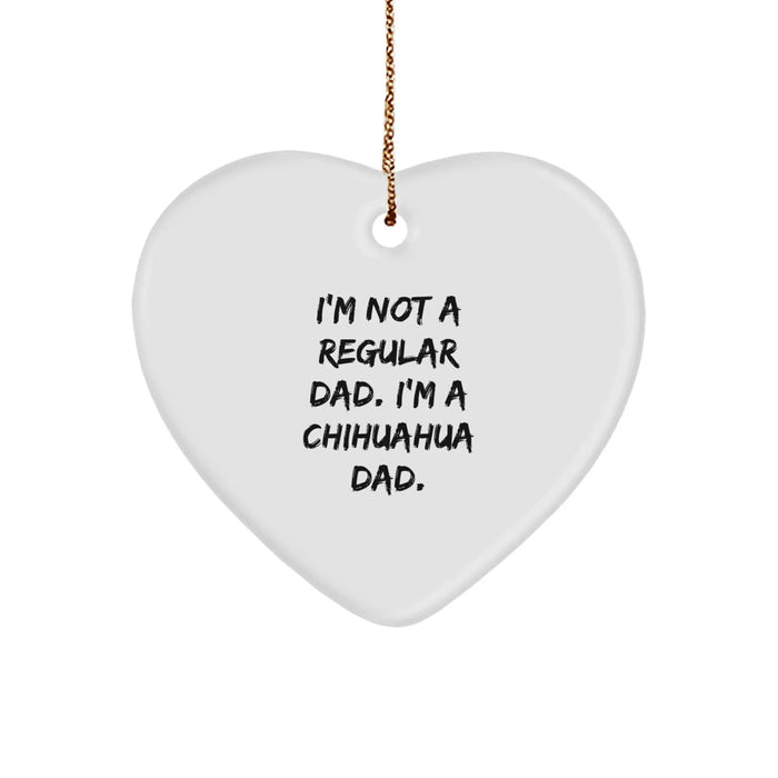 Funny Chihuahua Dad Heart Ornament Gifts from Family for Christmas Unique - Image 1