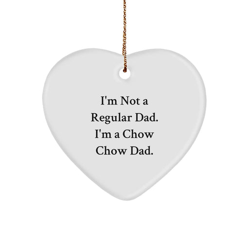Chow Chow Dad Funny Christmas Unique Gifts for Men, Heart Ornament from Dad to Chow Chow Dog, Unique Christmas Unique Gifts - Image 1