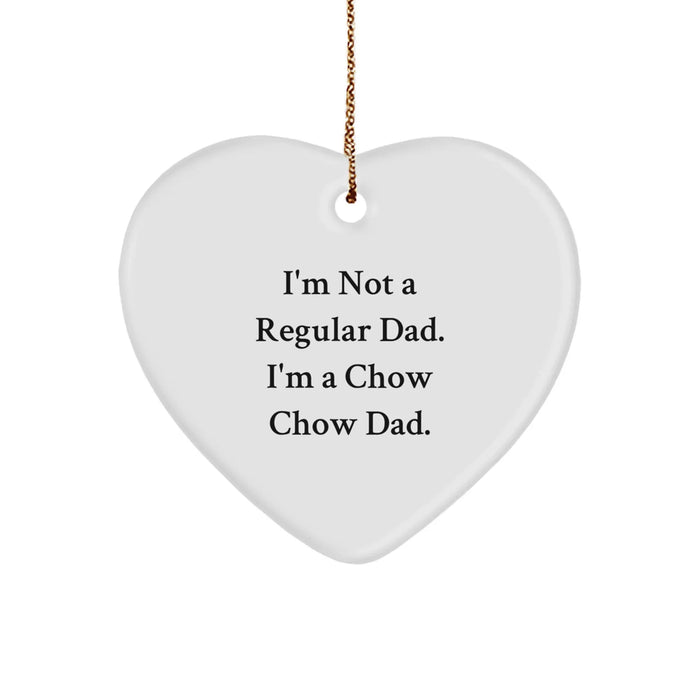 Chow Chow Dad Funny Christmas Unique Gifts for Men, Heart Ornament from Dad to Chow Chow Dog, Unique Christmas Unique Gifts - Image 1