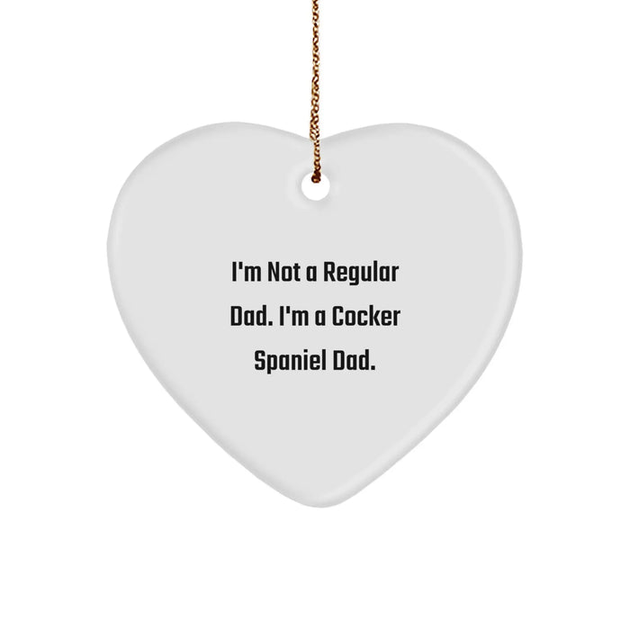Cocker Spaniel Dog Dad Heart Ornament Funny Gift from Men to Dad for Christmas - Image 1