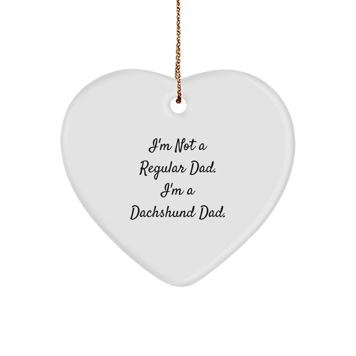 Dachshund Dog Heart Ornament Funny Gift for Men Friends Family Christmas Unique - Image 1
