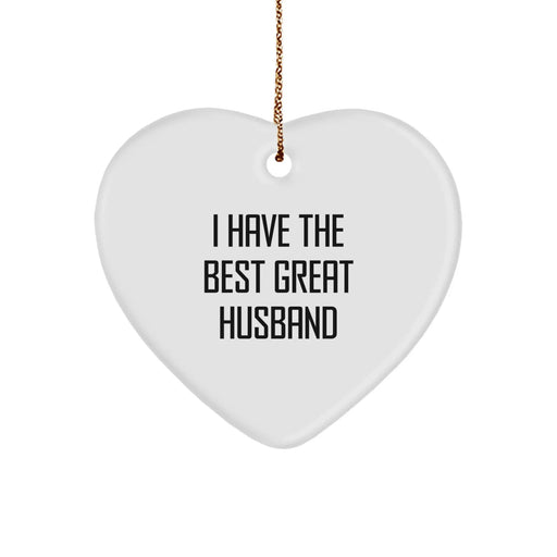 Funny Husband Heart Ornament - Gifts for Husband from Wife - I Have The Best Great Husband Christmas Decorations - Image 1