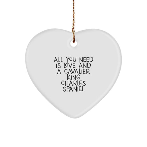 Cavalier King Charles Spaniel Dog Lover Funny Gifts from Friends, Heart Ornament with Inspirational Quote, Perfect Christmas Unique Gifts for Men - Image 1