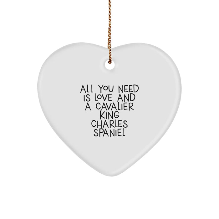 Cavalier King Charles Spaniel Dog Lover Funny Gifts from Friends, Heart Ornament with Inspirational Quote, Perfect Christmas Unique Gifts for Men - Image 1
