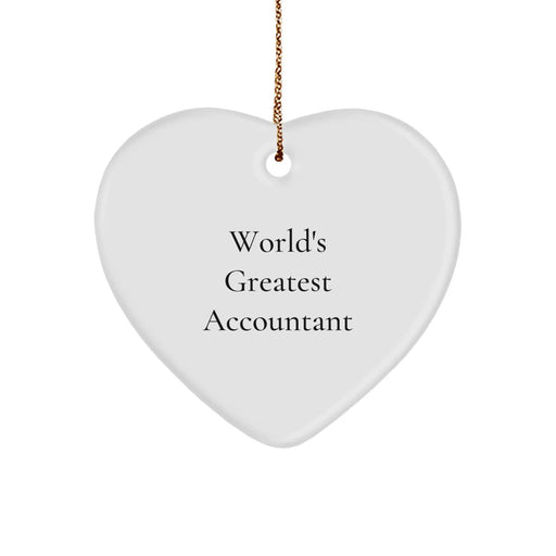 Funny Quote Accountant Heart Ornament, 'World's Greatest Accountant' Gifts for Christmas, Gifts from Friends to Family - Image 1