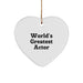 World's Greatest Actor Heart Ornament, Funny Quote Gifts from Friends to Actor, Christmas Unique Actor Gifts - Image 1