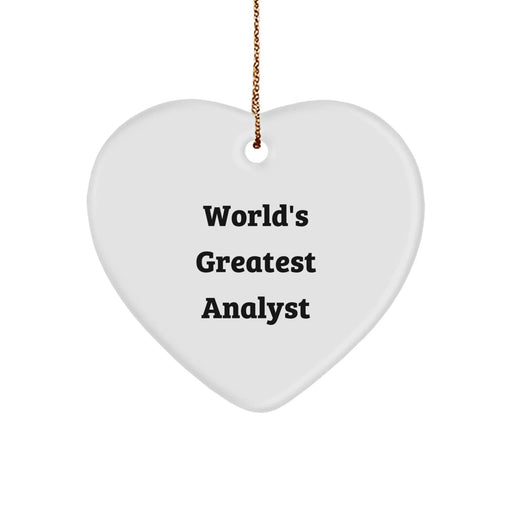 Funny World's Greatest Analyst Heart Ornament Gifts from Family to Analyst Friends and Coworkers at Christmas Time - Image 1
