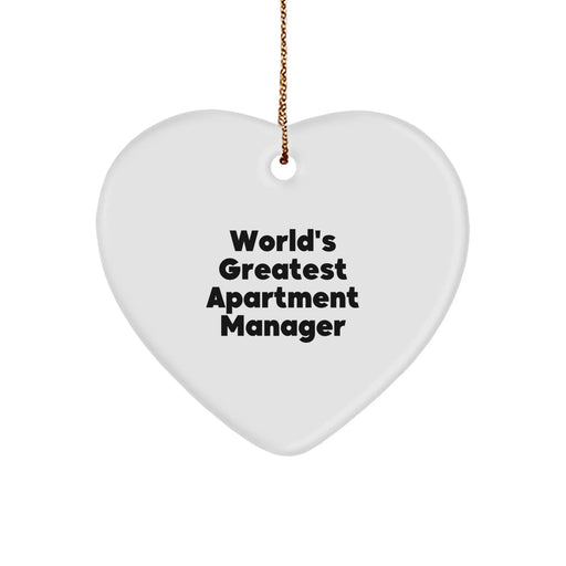 Funny Quote Gifts for Apartment Managers, Heart Ornament, Christmas Unique Gifts from Friends, Family - Image 1