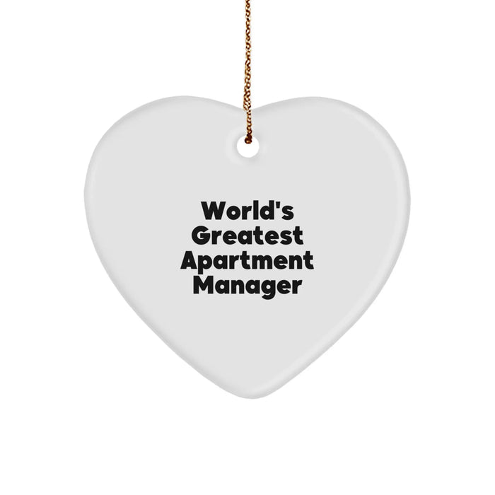 Funny Quote Gifts for Apartment Managers, Heart Ornament, Christmas Unique Gifts from Friends, Family - Image 1
