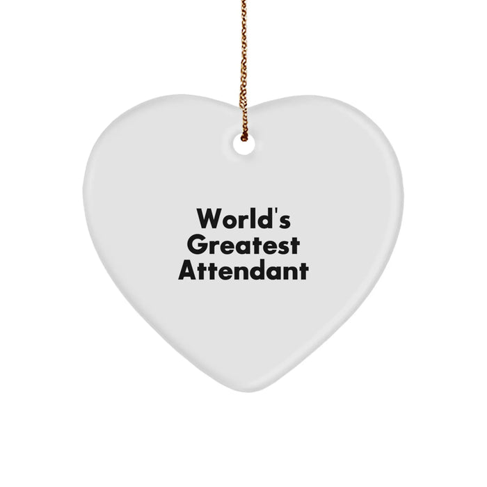 Funny World's Greatest Attendant Gift for Men Attendant Heart Ornament Christmas Unique Presents from Friends - Image 1