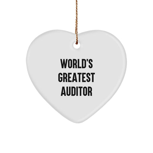 Funny Auditor Gifts from Friends, World's Greatest Auditor Heart Ornament for Christmas Unique Gifts, Auditor Appreciation Gift - Image 1