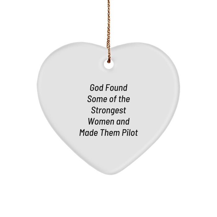 Funny Pilot Heart Ornament Gifts from Friends and Family, Inspirational Christmas Unique Presents for Women and Men - Image 1