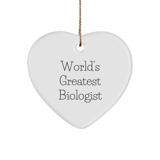 Biologist's Heartfelt Gift: 'World's Greatest Biologist' Heart Ornament for Friends, Family, or Coworkers, Perfect for Christmas - Image 1