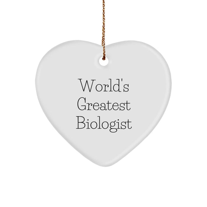 Biologist's Heartfelt Gift: 'World's Greatest Biologist' Heart Ornament for Friends, Family, or Coworkers, Perfect for Christmas - Image 1