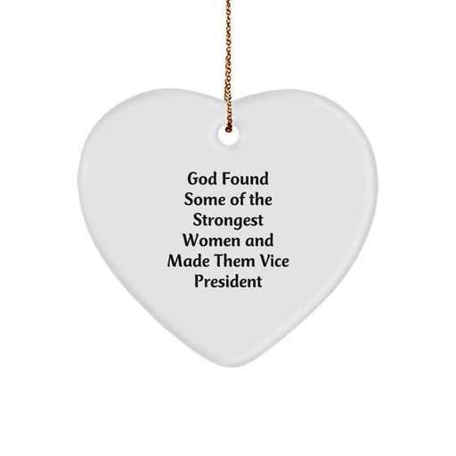 Funny Vice President Gifts from Women, Heart Ornament for Vice President Friends Family Coworkers, Christmas Heart Shaped Decorations - Image 1