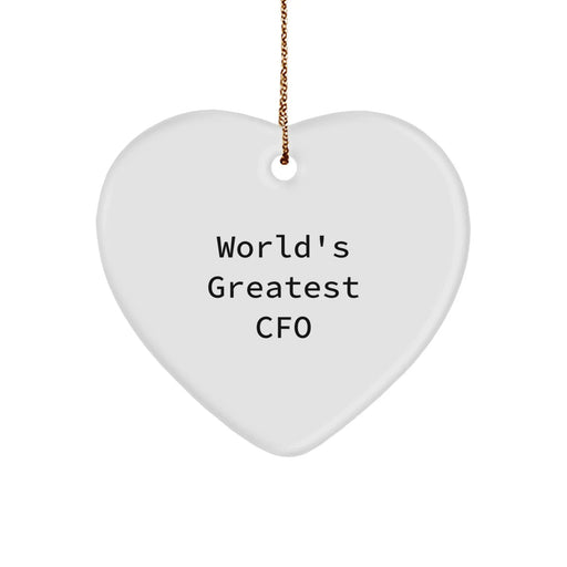 Funny 'World's Greatest CFO' Heart Ornament for Christmas Unique Gifts from Women to CFOs - Unique CFO Gifts for Men and Women - Image 1