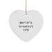 Funny 'World's Greatest CFO' Heart Ornament for Christmas Unique Gifts from Women to CFOs - Unique CFO Gifts for Men and Women - Image 1