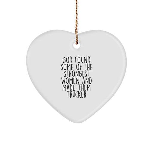 Funny Trucker Gifts from Men to Women Heart Ornament for Christmas Unique Presents - Image 1