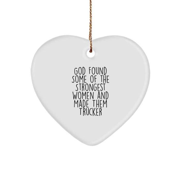 Funny Trucker Gifts from Men to Women Heart Ornament for Christmas Unique Presents - Image 1