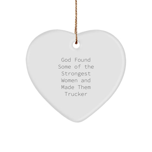 Funny Trucker Gifts from Men to Women Trucker Heart Ornament - Christmas Unique Gifts for Trucker - Image 1