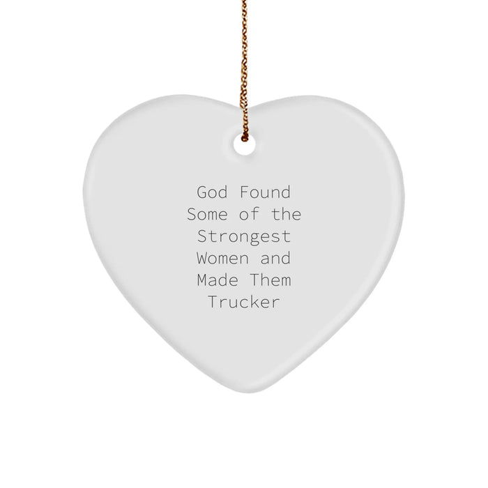 Funny Trucker Gifts from Men to Women Trucker Heart Ornament - Christmas Unique Gifts for Trucker - Image 1