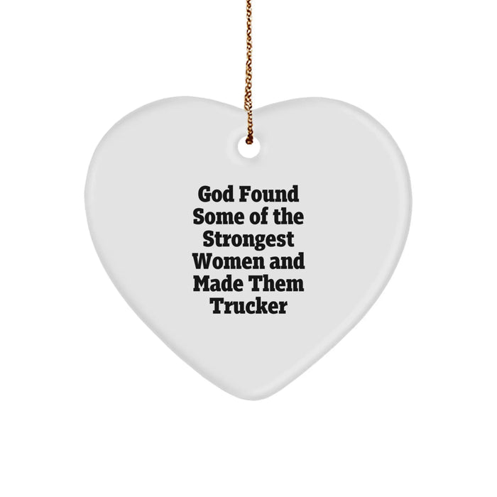 Funny Trucker Gifts for Men, Trucker Heart Ornament, Gifts from Friends and Family to Trucker, Inspirational Quote - Image 1