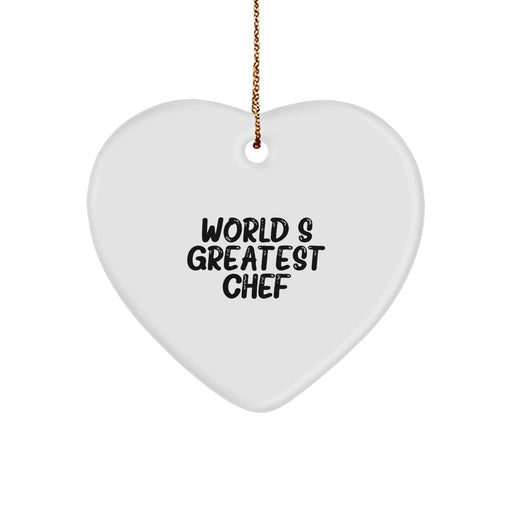 Funny Chef Gifts from World's Greatest Chef to Chef Friends - Heart Ornament for Christmas - Image 1