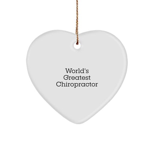 Funny Chiropractor Gifts from Men to Men - 'World's Greatest Chiropractor' Heart Ornament for Christmas - Image 1