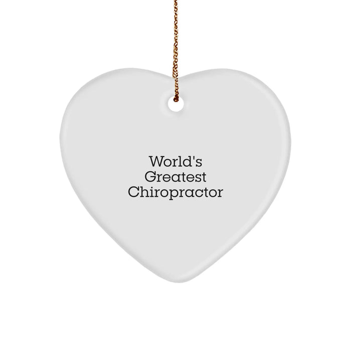 Funny Chiropractor Gifts from Men to Men - 'World's Greatest Chiropractor' Heart Ornament for Christmas - Image 1
