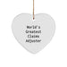 Claims Adjuster Heart Ornament, Funny Quote, Christmas Unique Gifts from Men to Women, Friends or Family - Image 1