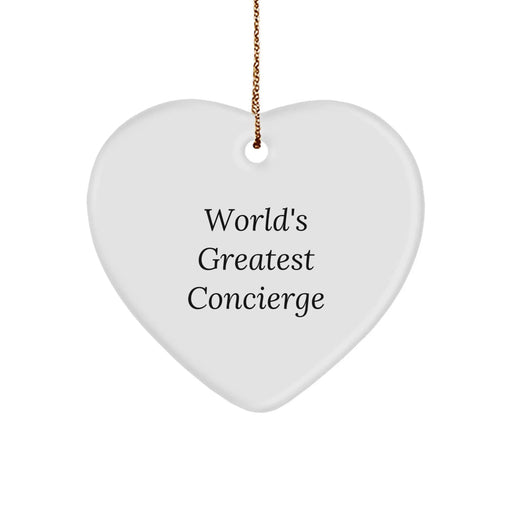 Funny World's Greatest Concierge Gifts from Men to Concierge Friends and Family - Heart Ornament for Christmas Unique Gifts - Image 1