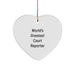 World's Greatest Court Reporter Funny Heart Ornament Gifts from Family Friends for Court Reporters - Image 1